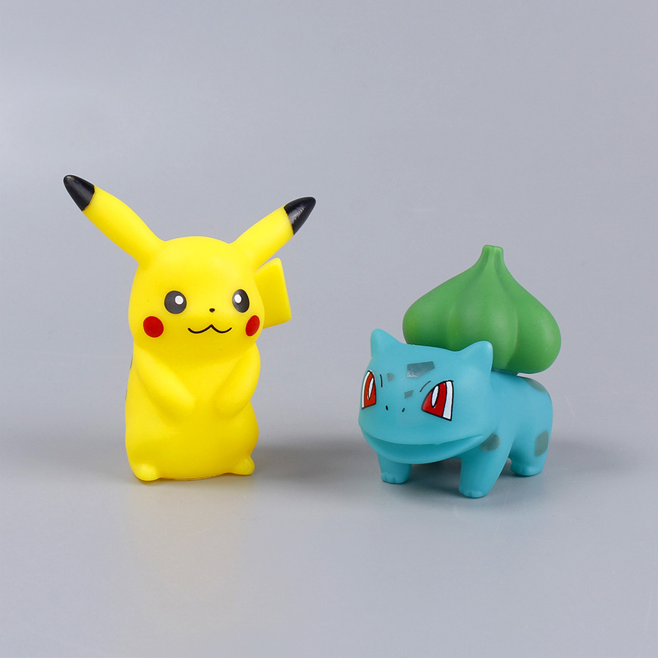 ฟิกเกอร์ตัวการ์ตูน Pikachu Psyduck Squirtle Jigglypuff Bulbasaur Kawaii 6 Type สำหรับเด็กของขวัญสะสม
