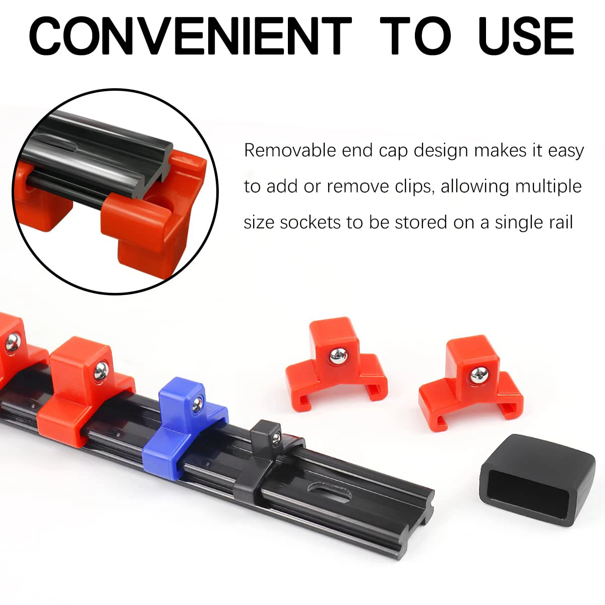 1/4" 3/8" 1/2" Wrench Holders Traight Plastic Universal Socket Organizer Rail Bracket Repair tools Socket Wall Wrench Home Tools