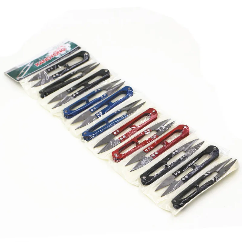 12pcs Tailor Scissors Cross Stitch Garment High Quality U Shape Spring Sewing Scissors Tool Diy Thread Yarn Embroidery Patch