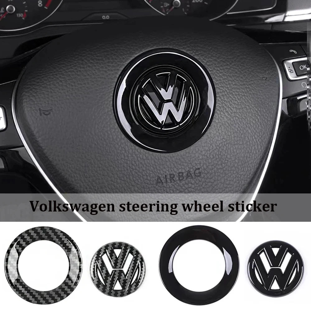 Pegatina para volante de coche ABS, insignia emblema para coche, decoración para Volkswagen VW GTI Passat B6 Golf 4 Polo Jetta Beetle Tiguan CC