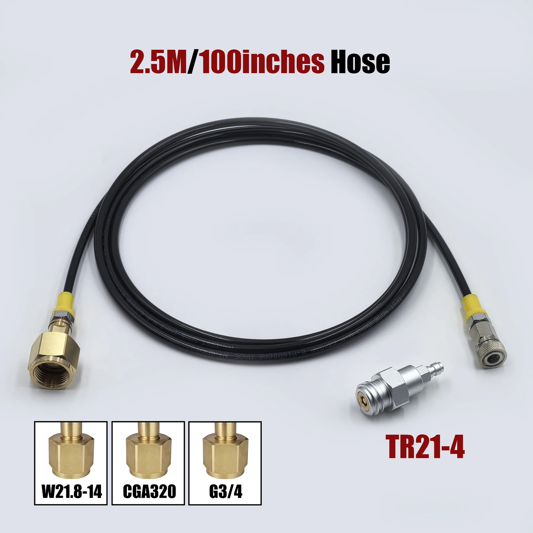 Soda Water Maker to External Co2 Tank Cylinder Adapter and Hose Kit W21.8-14 G3/4 CGA320 With Quick Disconnect Connector