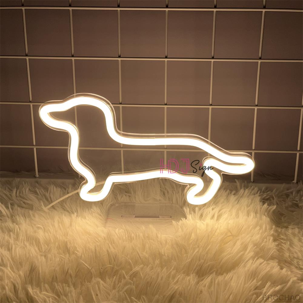Custom Neon Sign USB Dog LED Neon Light Night Sign Children's Bedroom Decoration Desk Table Light Lamps Creative Birthday Gift