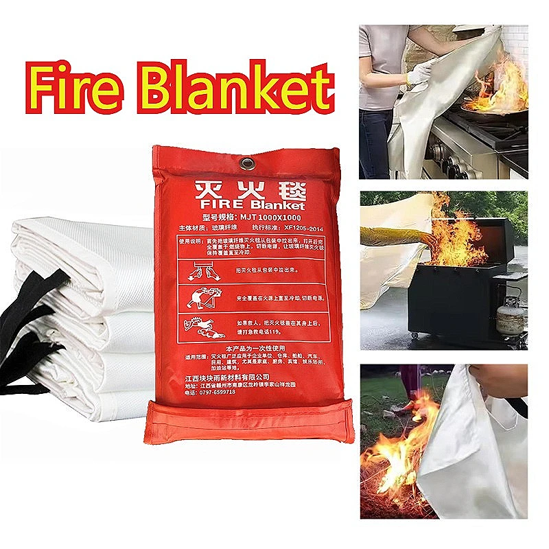 1/1.5M Fire Blanket Safety Cover Fireproof Fighting Fire Fireproof and Flame Retardant Emergency Survival Refuge Emergency Cover