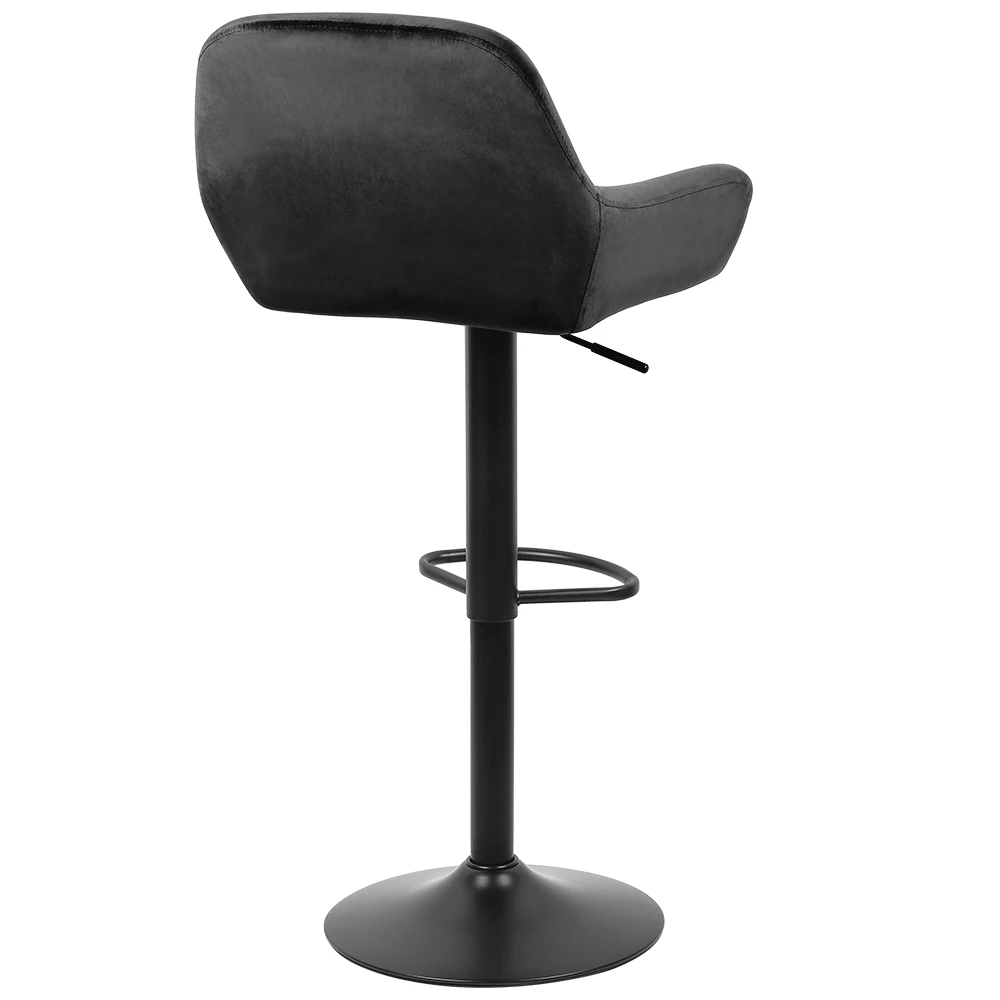 Conjunto de 2 bancos de bar, bancos de bar giratórios ajustáveis em altura, banco de jantar para café da manhã com encosto e apoio de braço para bar, balcão