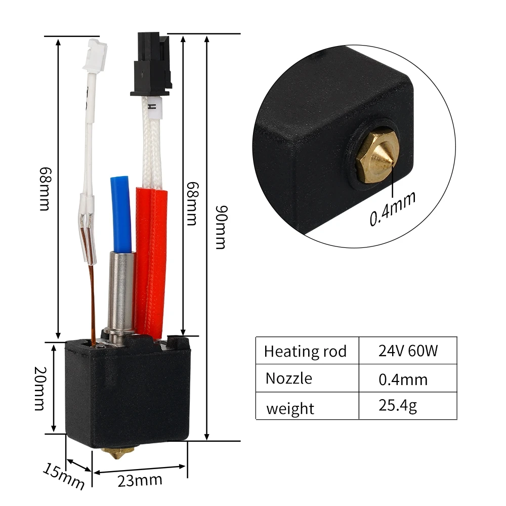 For Anycubic Kobra 2 Hotend Kit, Thermistor Heater Cartridge 0.4mm Print Hot end For Kobra2 Plus/ Kobra2 Pro/ Kobra2 Neo/ Kobra2