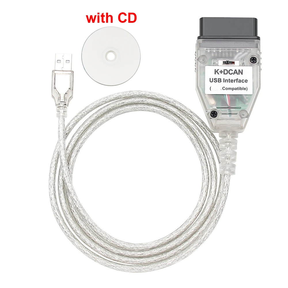 Ferramenta de interface de diagnóstico de código de conector de carro obd2 para inpa bmw e chassi k dcan com interruptor para bmw k + can k-line ftdi ft232 chip
