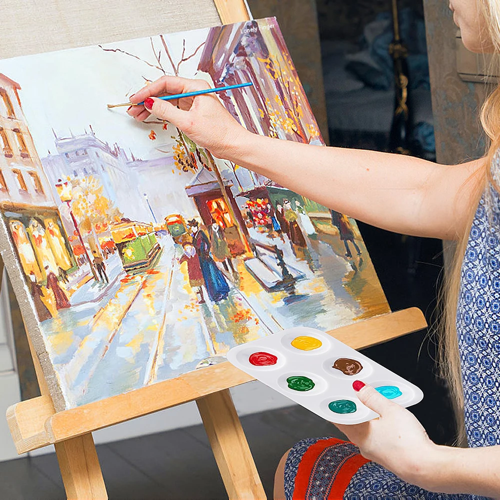Farbtablett-Palette, 6-Grad-Mini-Aquarell-Farbpalett aus Kunststoff für Kunstmalerei und DIY-Bastelklasse, 2/3/8/20/30 Stück