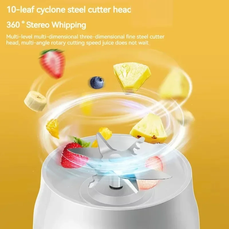 เครื่องปั่นไร้สายแบบพกพาเครื่องคั้นน้ําผลไม้ 450ml เครื่องคั้นน้ําผลไม้ผลไม้ไฟฟ้า USB ชาร์จมะนาวส้มถ้วยน้ําผลไม้เครื่องปั่นสมูทตี้