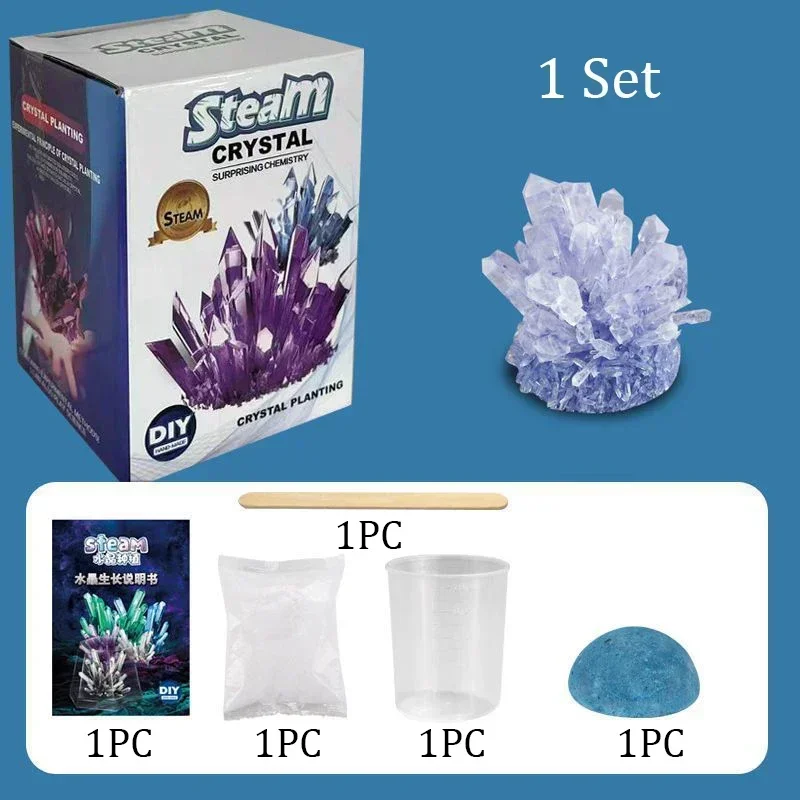 Kit de cultivo de cristal mágico, decoración de cristal, experimentos científicos, rompecabezas y alivio del estrés, juguete educativo para niños