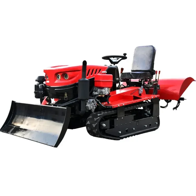 Farm Mini Diesel walking tractor tiller Rotary Plough Machine also named Crawler type micro-tiller