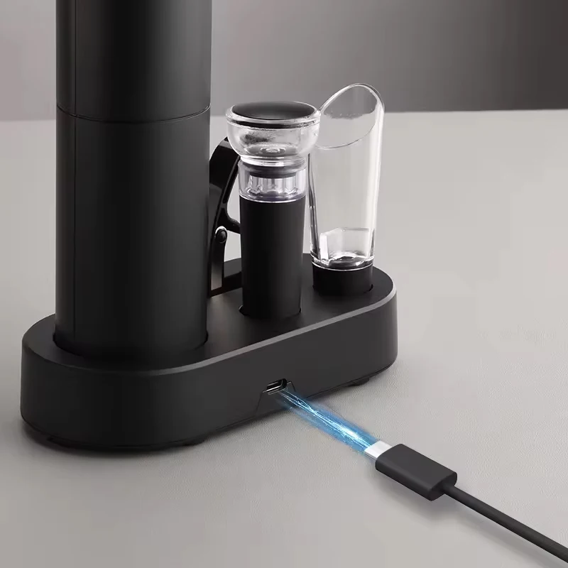 4-in-1 Electric Bottle Wine Opener Set Rechargeable Electric Automatic Corkscrew Wine Opener Set Wine Stopper, Wine Pourer