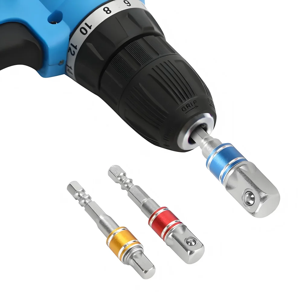 3PCS Impact Driver Presa Adattatore di Estensione Convertitore Trapano Elettrico Esagonale Ad Alta Velocità per Utensili Elettrici 1/4 3/8 1/2