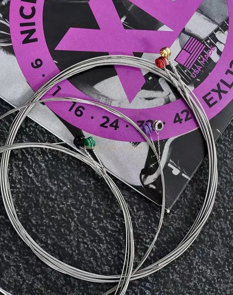 Corde per chitarra elettrica in nichel EXL120 Sensazione consistente Intonazione perfetta per chitarre a 6 corde 9-42 Accessori musicali super leggeri