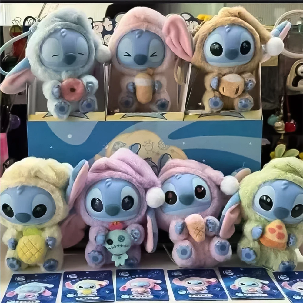 Disney Nowa Seria Stitch Jedz Coś Przed Snu, Figurka Winylowa w Torebce Niespodzianka, Urocza Pluszowa Lalka, Zabawka Mystery Box, Prezent Niespodzianka