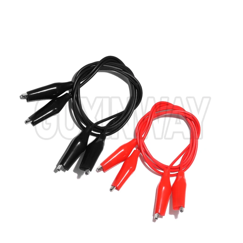 1 juego/10 Uds pinzas de cocodrilo cables de prueba eléctricos DIY pinzas de cocodrilo de doble punta Clip de cucaracha cable de puente de prueba 46CM