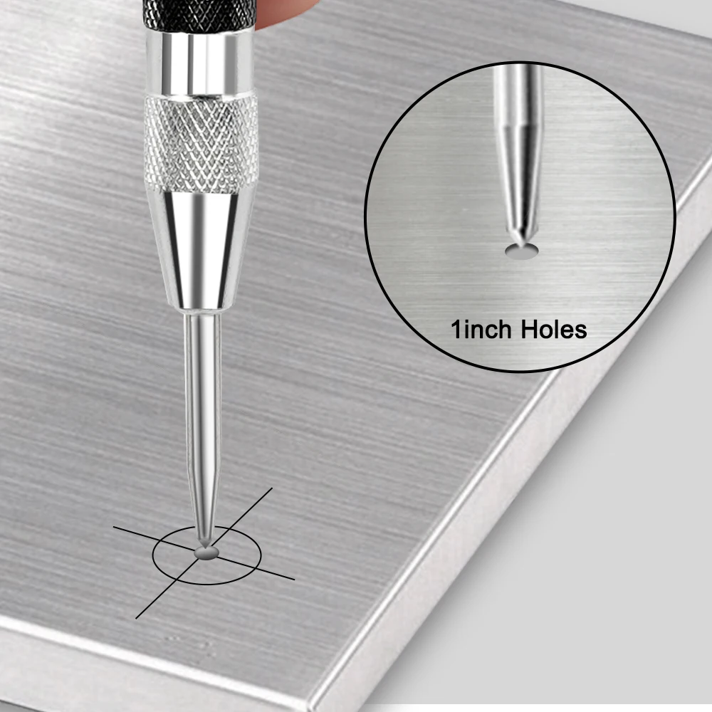 KUNLIYAOI Automatic Center Punch Impact Spring Loaded ปรับความตึงเครียดเจาะเครื่องหมายเครื่องมือสําหรับโลหะ/แก้ว/ไม้