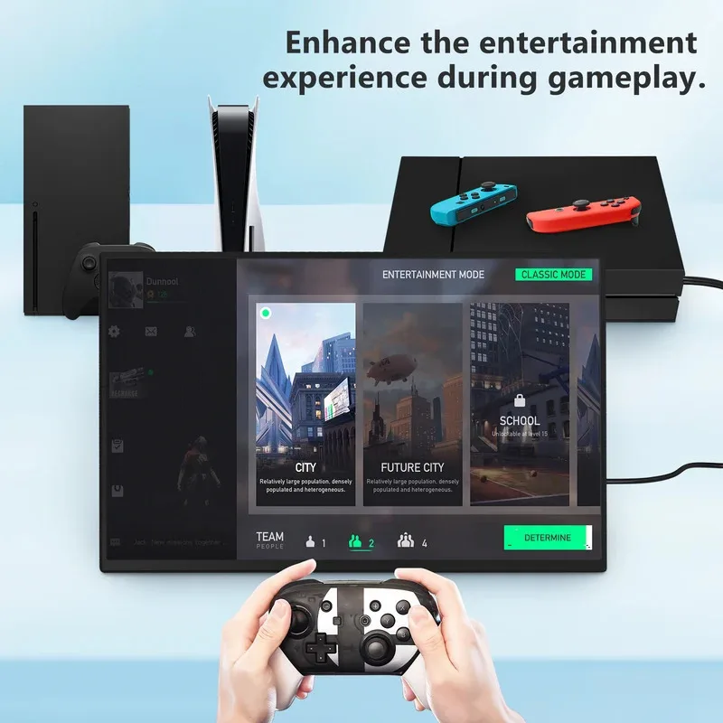 pc Portable Monitor 18.5 Inch 100Hz 100% SRGB FHD 1080P IPS Computer Display Gaming Monitor For Laptop USB C HDMI HDR Travel