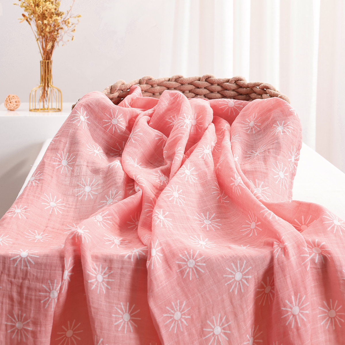 Elinfant 3 pezzi Coperta fasciatoio in mussola di cotone 100%, copertura per passeggino, copertura per allattamento, trapunta per dormire per bambini per l'estate
