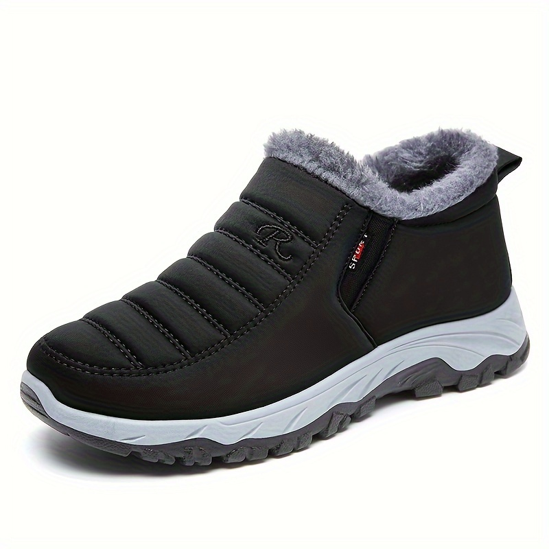 Botas de nieve forradas de lana para mujer, botines cálidos impermeables sin cordones, botas cortas térmicas para exteriores, Invierno