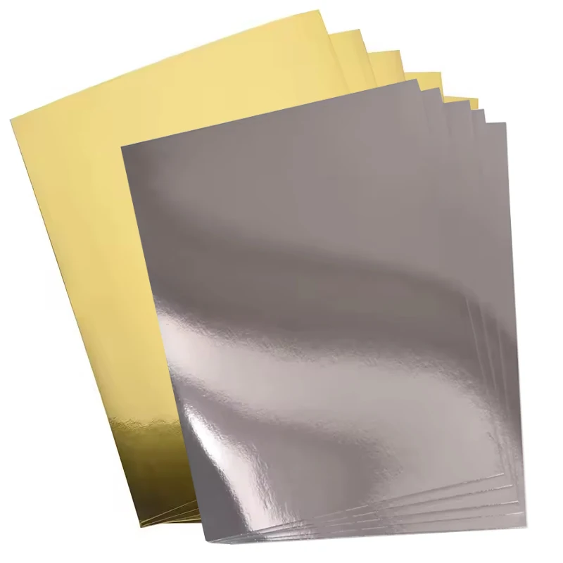 25 hojas A4 de cartulina reflectante dorada, papel de espejo plateado metálico para manualidades DIY, fabricación de tarjetas, álbum de recortes, decoración navideña