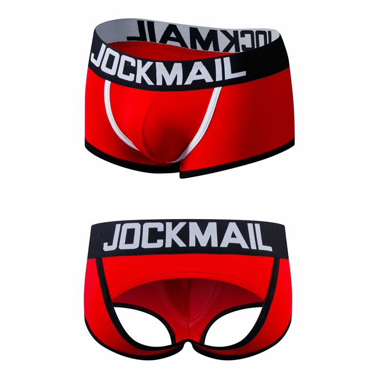 Marca JOCKMAIL, ropa interior para hombre, Boxer shorts con espalda descubierta, glúteos, algodón, Sexy, espalda abierta, ropa interior para hombre Gay, suspensorio, cuecas, maletero sissy