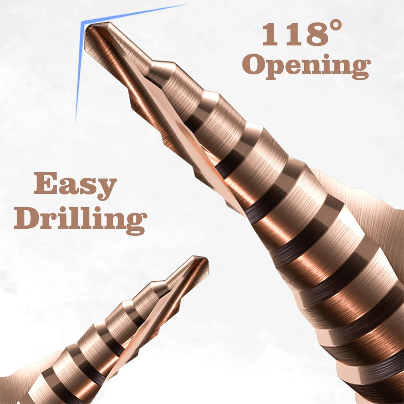 Công Nghiệp Đồng M35 Coban HSS Mũi Khoan Thép Tốc Độ Cao Hình Nón Chuôi Lục Giác Kim Loại Mũi Dụng Cụ Lỗ Cắt cho Thép Không Gỉ