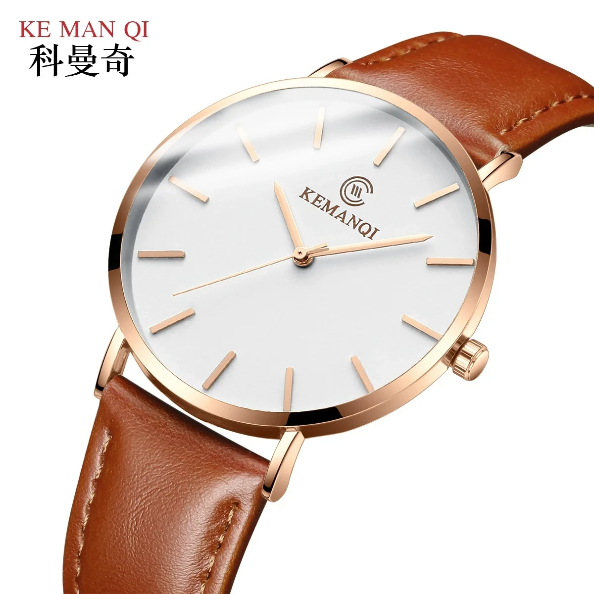 Montre à Quartz Ultra mince pour hommes KEMANQI horloge de luxe pour hommes affaires simples montres en cuir pour hommes Relogio Masculino erkek saat