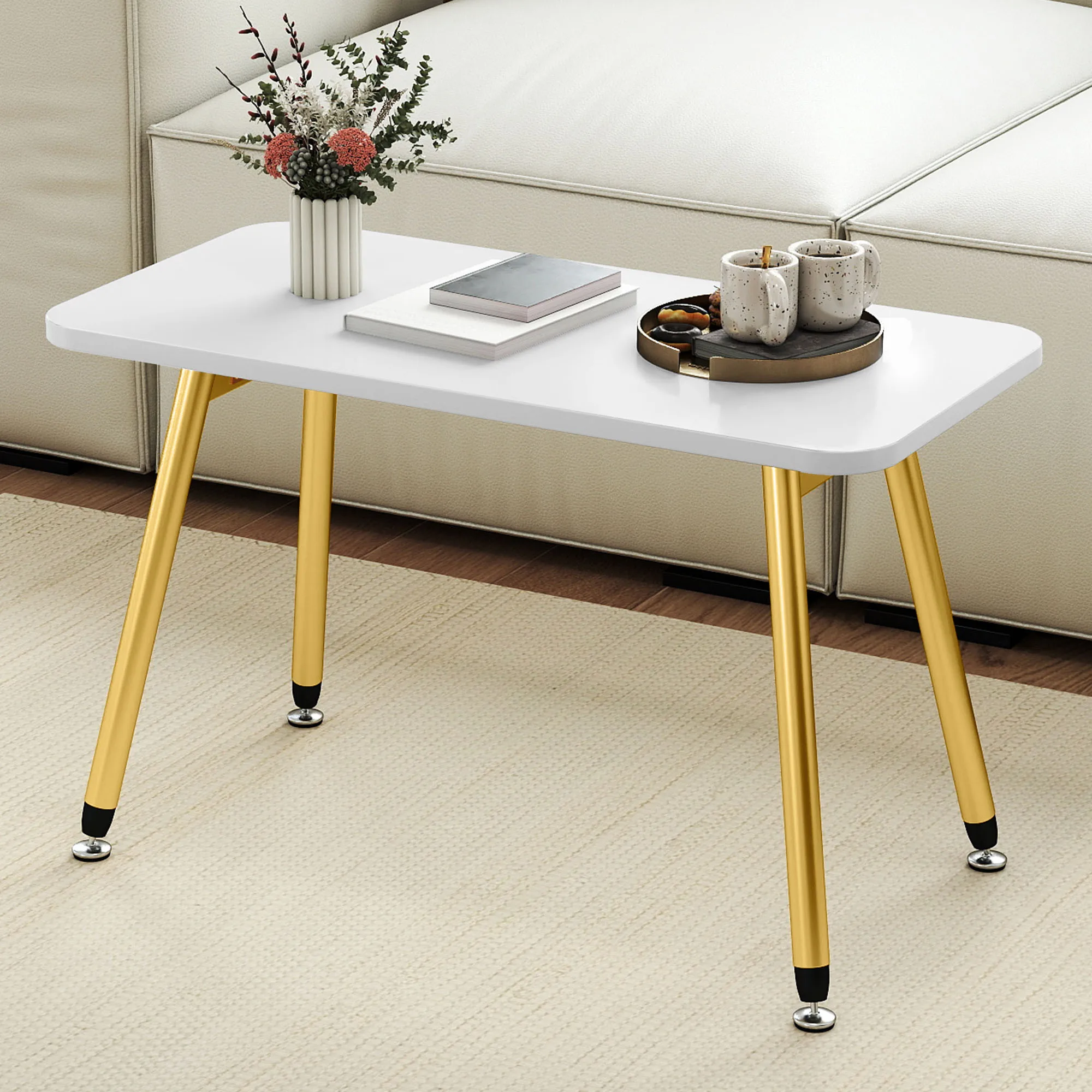YITAHOME Klappbarer Couchtisch 80 x 40 x 45 cm – tragbarer Beistelltisch für Wohnzimmer/Schlafzimmer/Büro, Weiß (keine Montage)