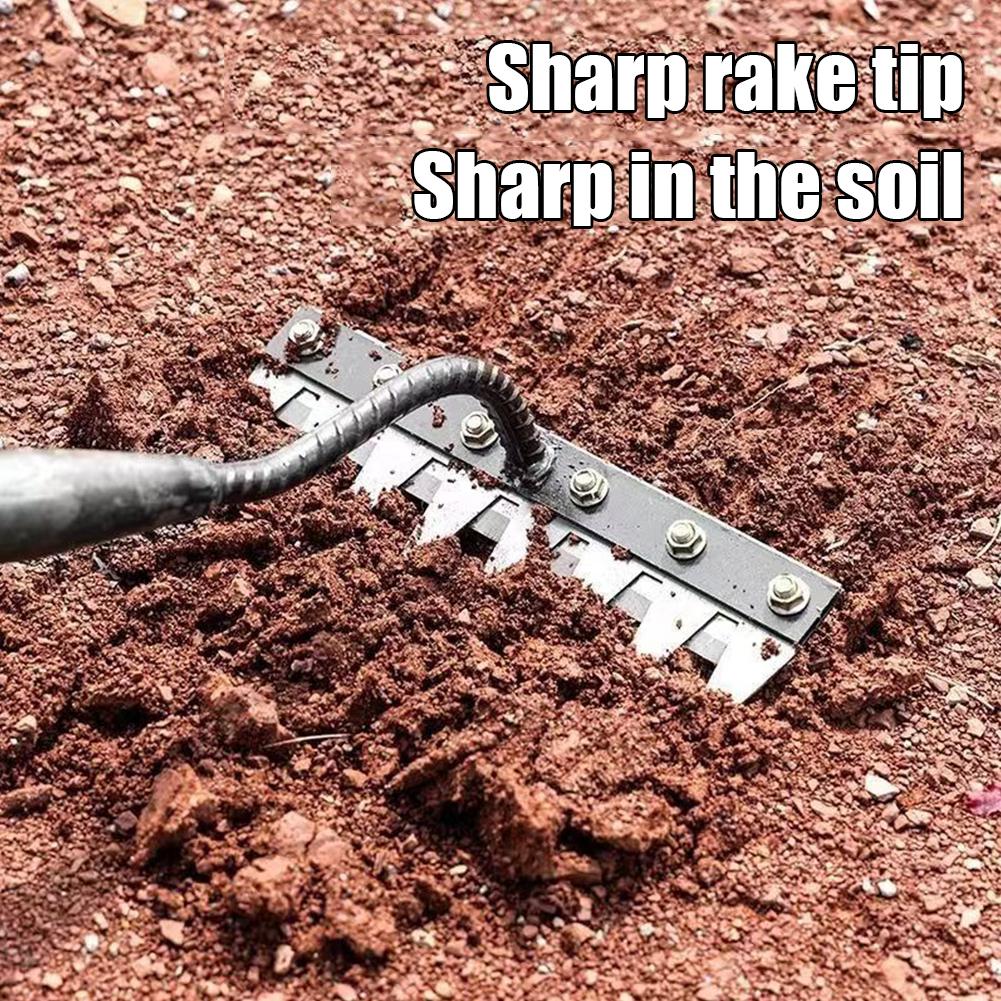 8-tooth carbon steel garden weeding rake Garden metal heavy duty flower digging spade digging and planting tool