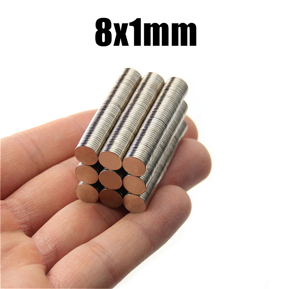 Dia 8mm 8x1 8x2 8x3 8x4 8x5 8x6 8x8 8x10 8x15 8x20mm aimants Super forts NdFeB néodyme mince petit disque aimant Permanent N35