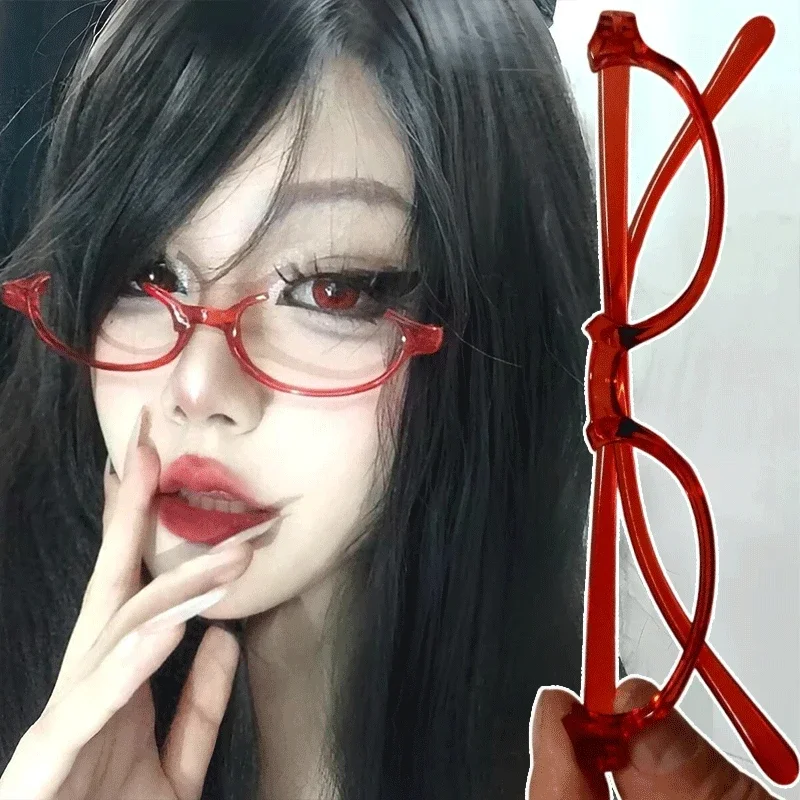 Personaje de Anime Kamishiro Rize Cosplay gafas rojas Akemi Homura juego de rol gafas de medio marco sin accesorios de lentes gafas