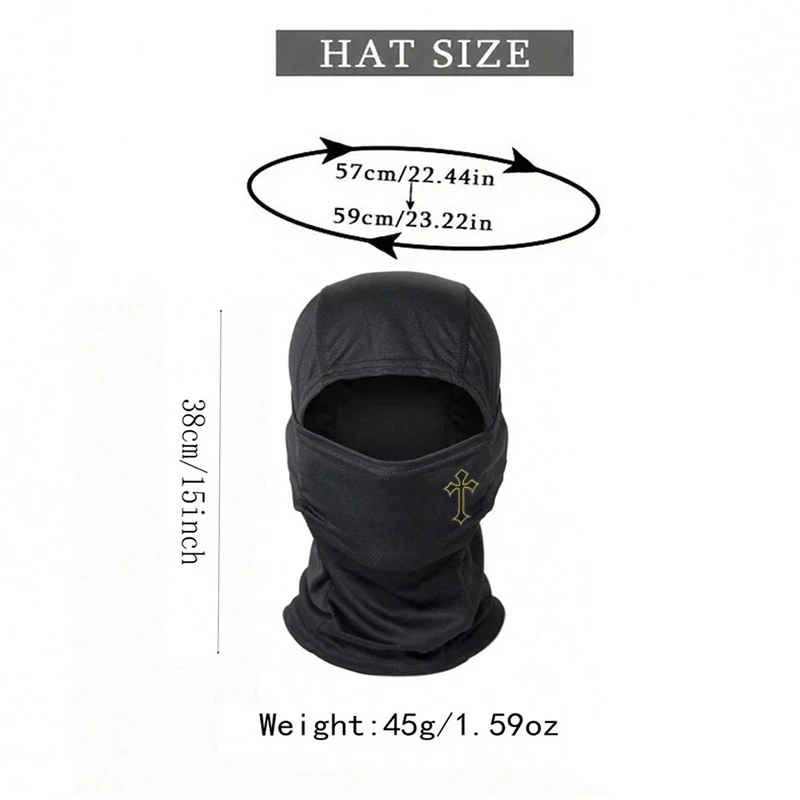 Cross พิมพ์หน้ากากสกีสําหรับผู้ชายและผู้หญิงขี่กลางแจ้ง Balaclava หมวกบังแดด Breathable Windproof และครีมกันแดดหมวก