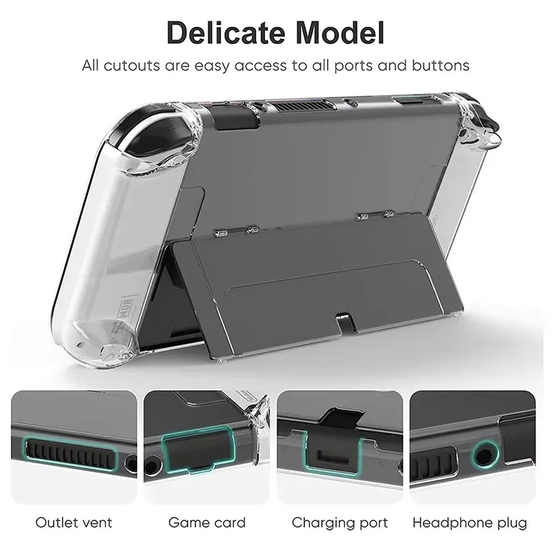 DATA FROG Crystal Shell Schutzhülle Cover Tible-Nintendo Switch OLED Konsole Schutzhülle Spielkonsole Zubehör