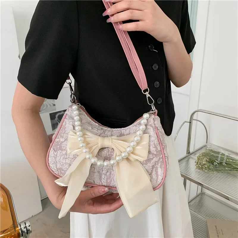ไข่มุกหญิงกระเป๋าRetro Luxury Designerกระเป๋าถือCrossbodyกระเป๋าแฟชั่นผ้าใบผู้หญิง2024แนวโน้มไหล่กระเป๋า