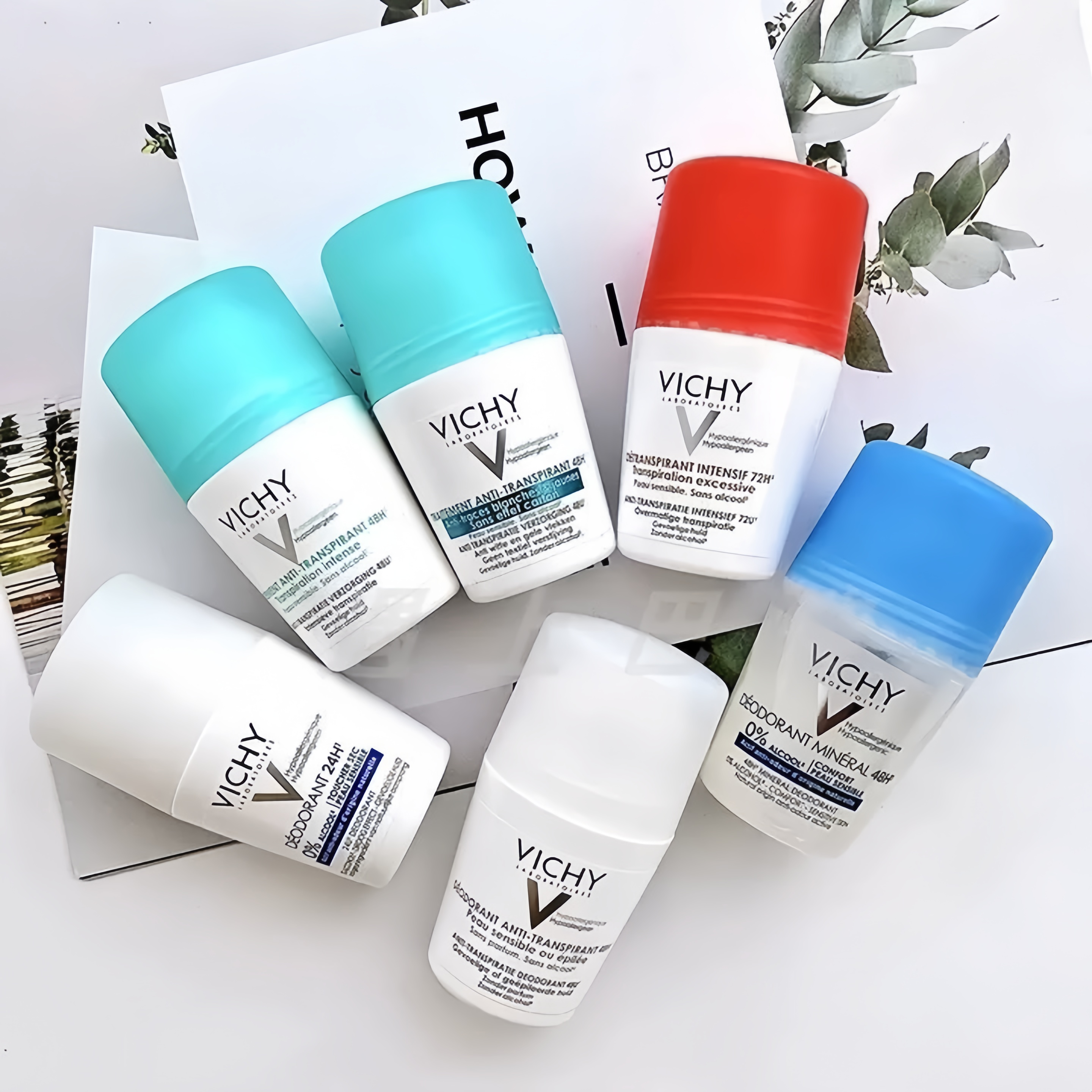 VICHY 50ml Underarm Roll On Ball Comfortable Sweatproof Deodorant Long-lasting Fresh Fragrance Odorless