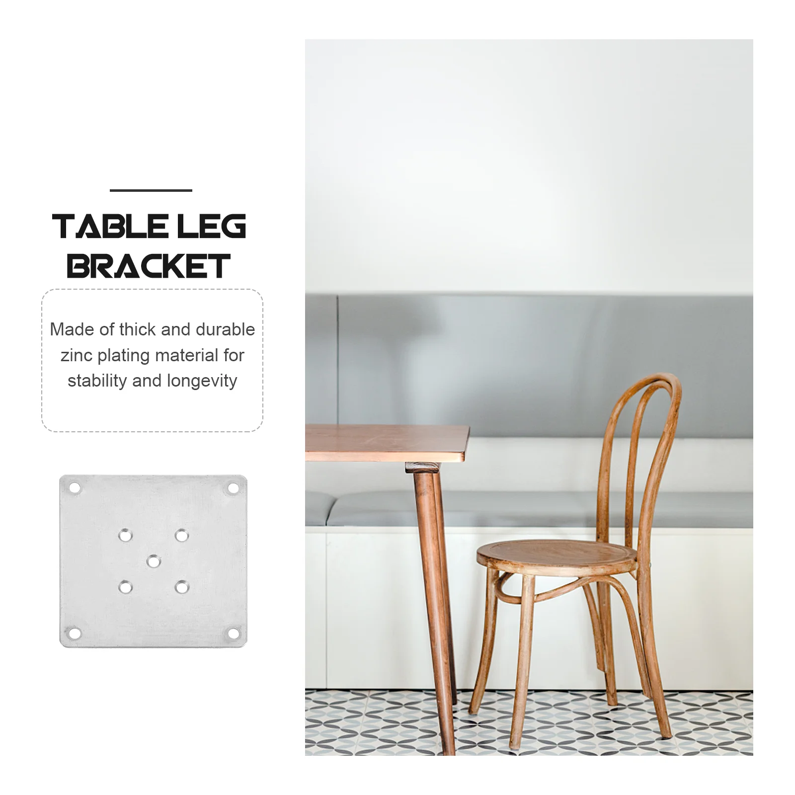 8 Pcs Furniture Fixing Plates For Leg Brackets Durable Zinc Plating Stable Connection Suitable Furniture Parts Mounting Plates