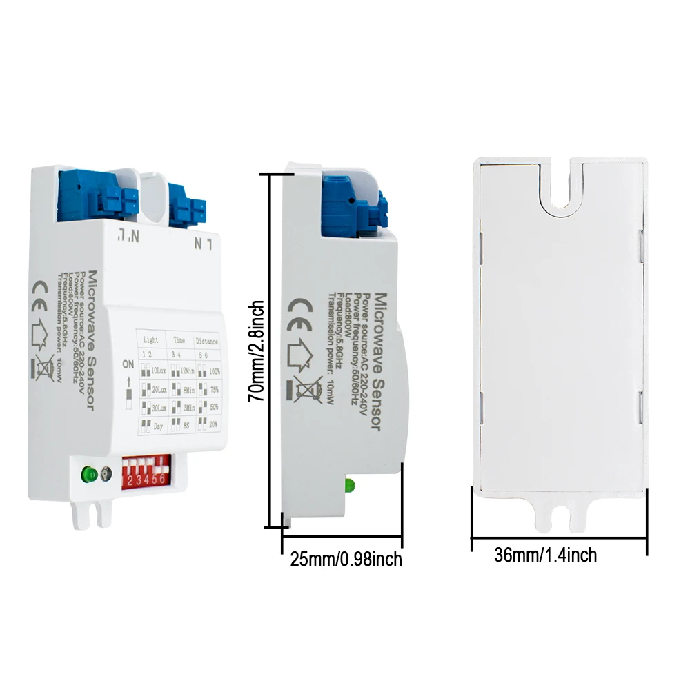 Diymore 5,8G микроволновый радарный сенсорный переключатель DIP AC220-240V DIP модуль радарного датчика детектор движения