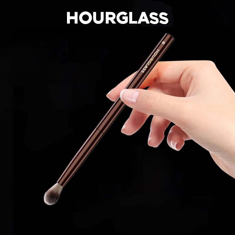 Brocha de maquillaje de reloj de arena, brocha de licuadora cónica No.6, pelo de fibra suave y agradable para la piel, diseño de moda, brocha de un solo ojo