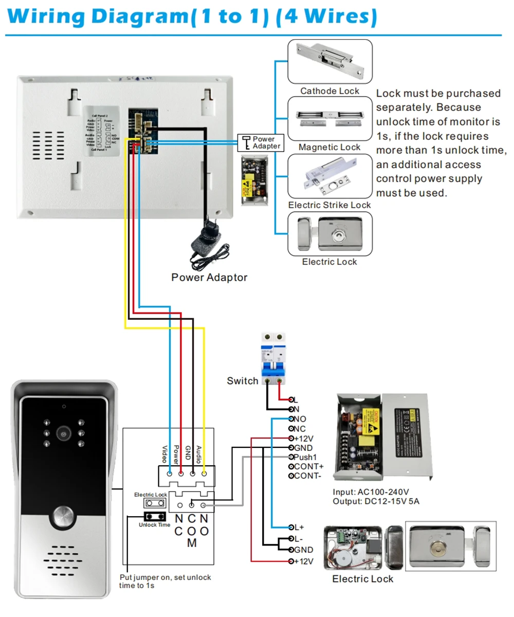 Sistema de intercomunicação de vídeo com fio colorido, 7 polegadas, câmera visual, campainha, kits de telefone para casa, ip, vila, apartamento m72t
