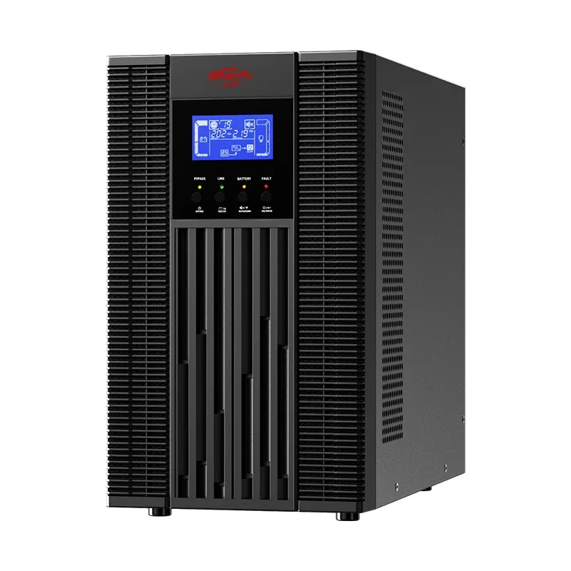 UPS en línea de salida estabilizada de onda sinusoidal pura trifásica de 10kva/9kw de conversión dual inteligente personalizada del fabricante