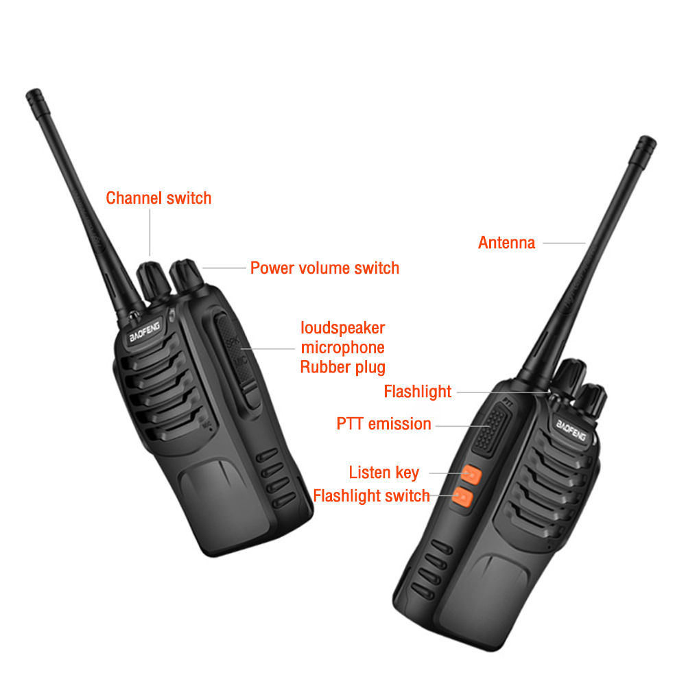 Baofeng BF-888S Walkie Talkie Outdoor portatile ad alta potenza Walkie-Talkie portatile BF888s Radio bidirezionale a lungo raggio per la caccia