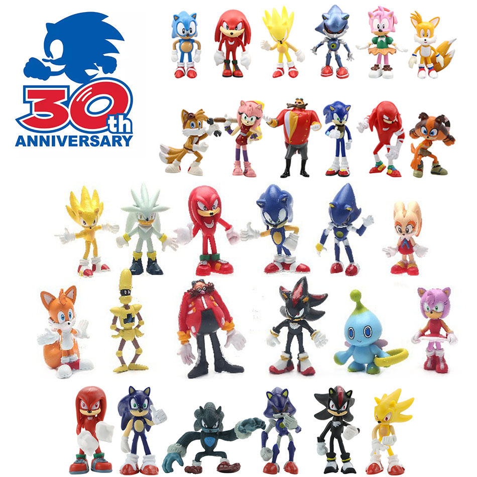 Neues komplettes Set im Angebot Sonic Tails Werehog Actionfiguren Blue Shadow Puppe Cartoon Figuren Sammlerpuppen Kinder Igel Spielzeug