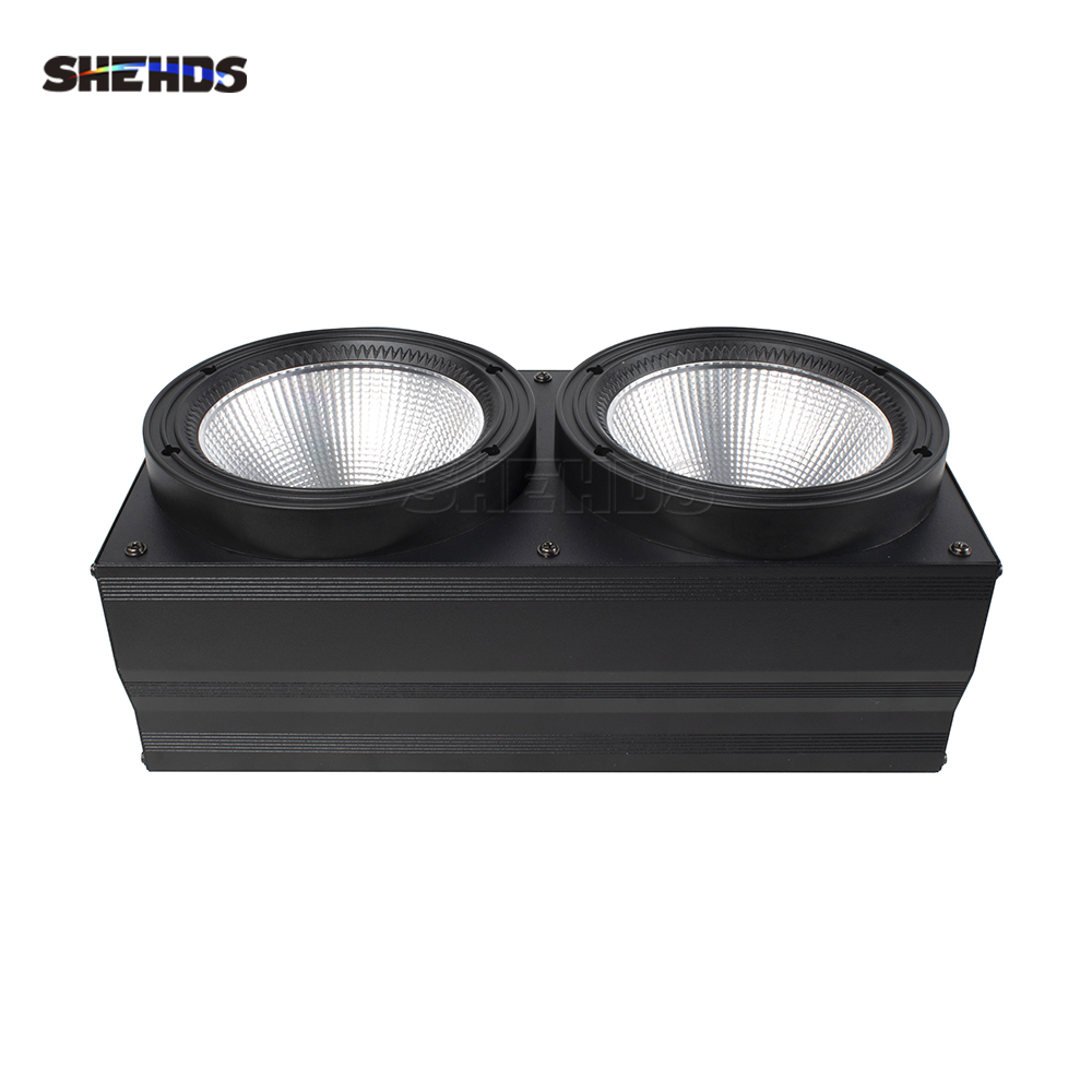 SHEHDS LED 2 ojos 200W DMX frío + blanco cálido COB lámpara de escenario cegadora de alta potencia para teatro concierto luz de Navidad público
