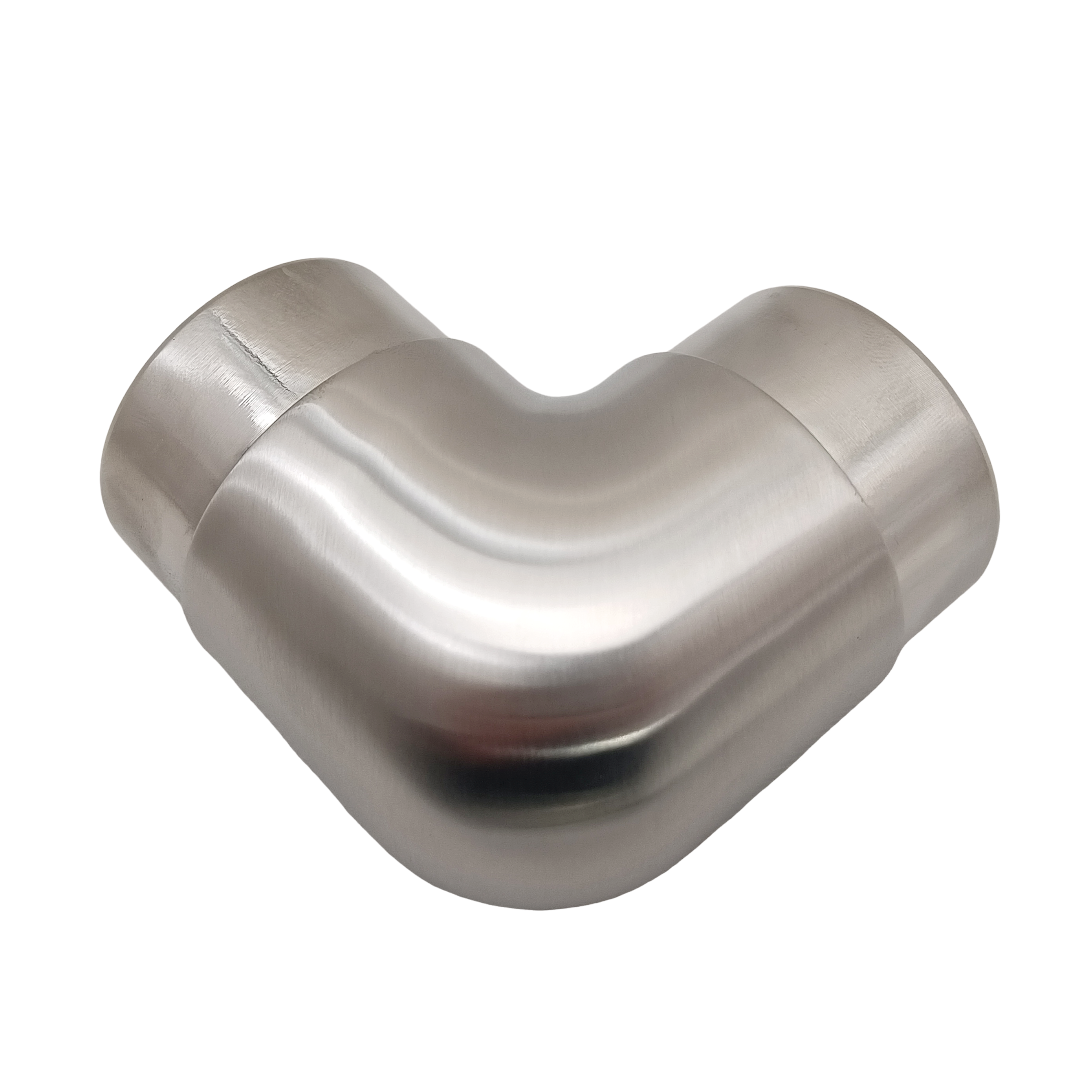 2 Inch Stainless Steel Stair Railing Handrail Corner Connector Satin Polished 90 Degree Elbow