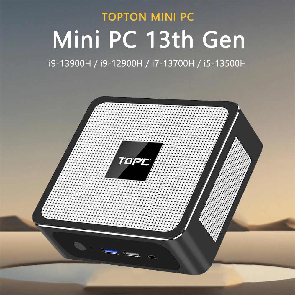 Topton 13. Generation Mini-PC i9 13900H i7 13700H 2xDDR4 2xNVMe Windows 11 Linux NUC Mini-Gaming-PC Tragbarer Computer 2 LAN HTPC WiFi6