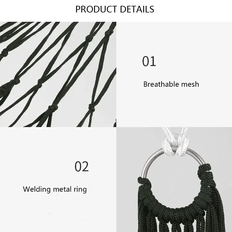 Amaca da giardino portatile con corda in nylon addensato per esterni Amaca in rete per interni Amaca semplice portatile Sedia a dondolo