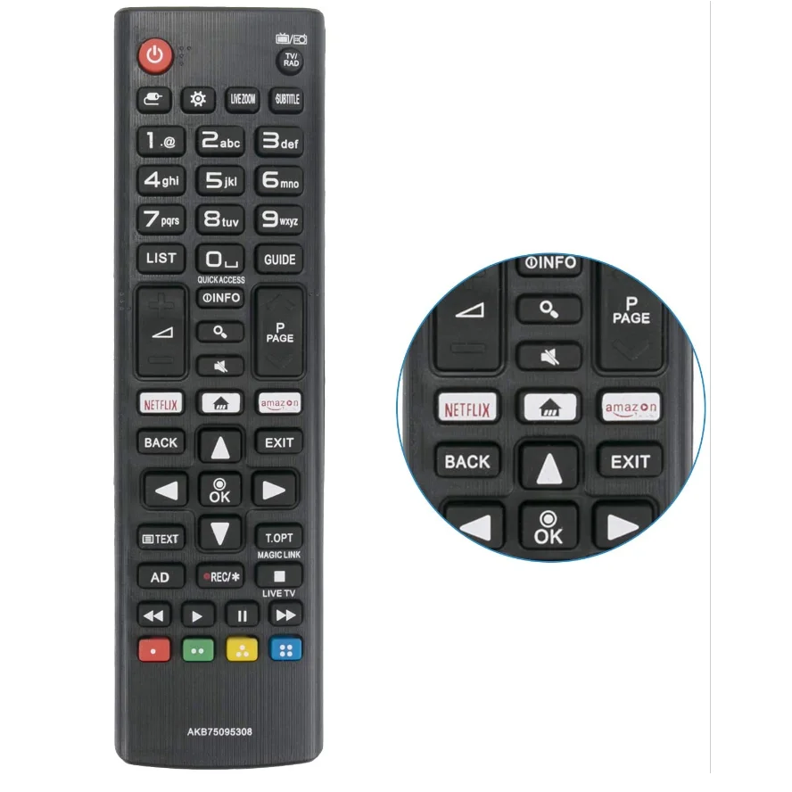 AKB DE CONTROLE REMOTO ABS DE ALTA QUALIDADE 75095308   PARA TV SMART LG 433MHZ