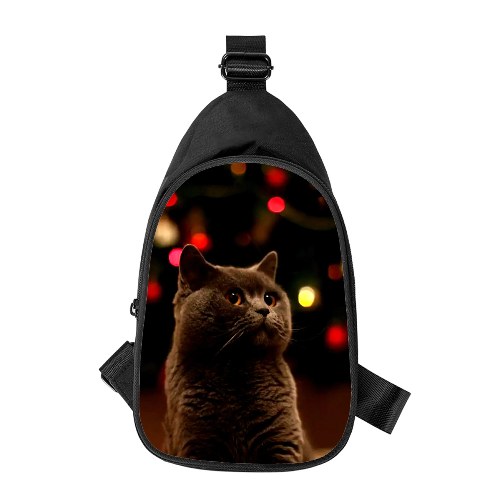 Мужская нагрудная сумка с 3D-принтом в виде кота