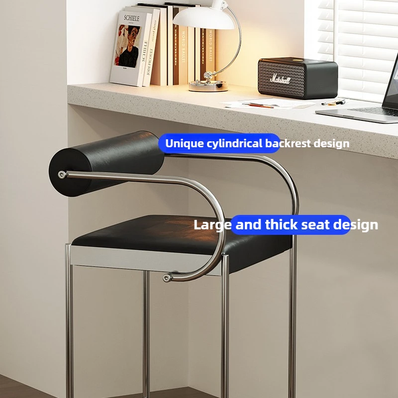 Scandinavian Bar Stool Industrial Chic Counter Height Stool with Backrest Modern Minimalist Kitchen Island Stool for Home/Cafe