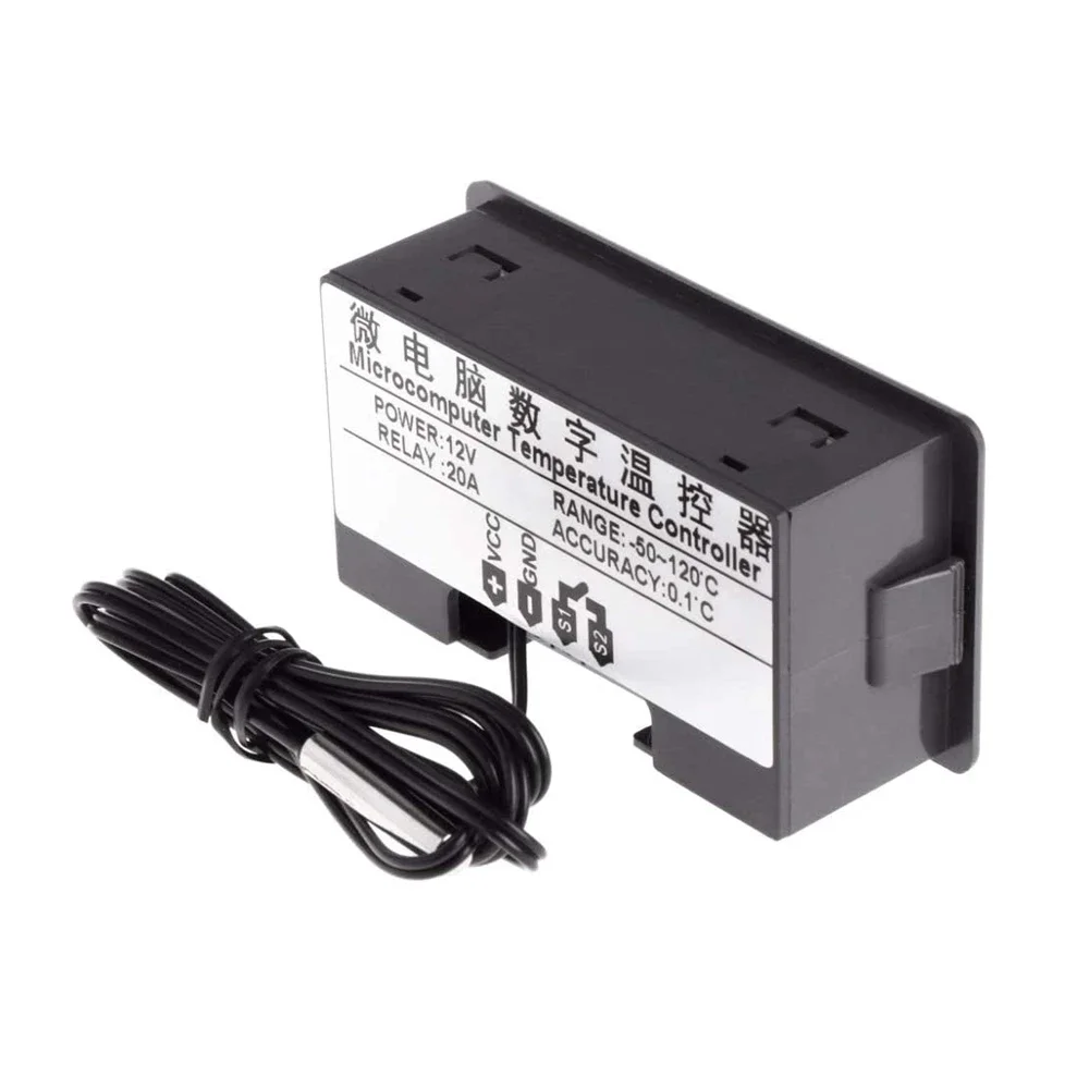 W3230 12V 24V AC110-220V 프로브 라인 20A 디지털 온도 제어 LED 디스플레이 온도 조절기 (열/냉각 제어 기기 포함)